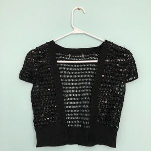 Short Sleeve Black Cardigan